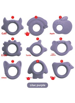 Baby Gum Animal Bracelet Food Grade Bite Boiled Baby Grinding Stick Teething Toy In Stock-Color:Lilac-Specifications:⑥ Baby Elephant Tooth Gum
