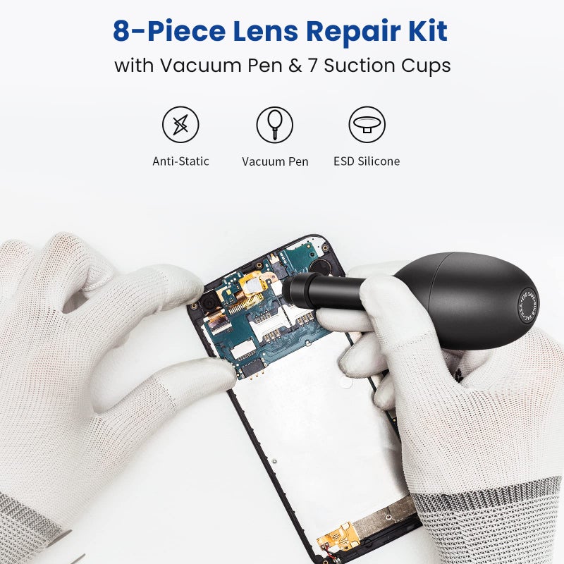 Neewer 8-in-1 Lens Sucker Kit, IC Pick Up Vacuum Suction Pen with 7 Interchangeable Suction Cups Lens Repair Tool for Lens Repair and Cleaning, Watches, and Electronic Components - Image 4