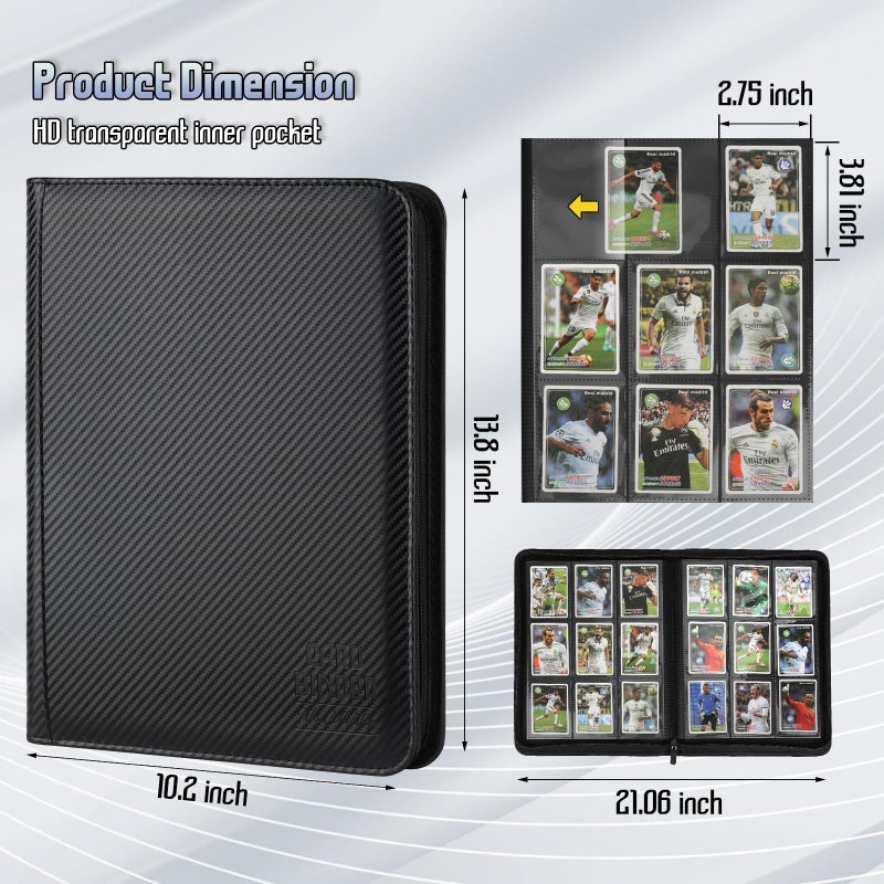 Arkeiliy Trading Card Binder, Premium 9 Pocket Double Sided 540 Pocket PU Card Collection Binder, Collectible Trading Card Albums for MTG, TCG, Sport Card, Game Cards (Black 1) - Image 3
