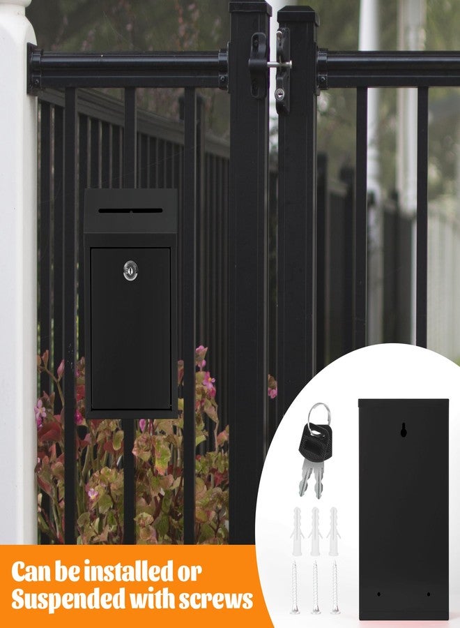 Fubeasi Metal Locking Mailbox Wall Mounted RustMail Case Lockable Mail Letterbox Suggestion Box for Home Office Outdoor Door, 10.24 x 5.71 x 2.75 Inch (Black) - Image 5