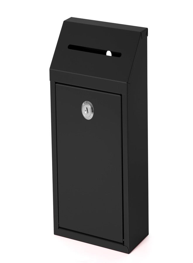 Fubeasi Metal Locking Mailbox Wall Mounted RustMail Case Lockable Mail Letterbox Suggestion Box for Home Office Outdoor Door, 10.24 x 5.71 x 2.75 Inch (Black) - Image 1