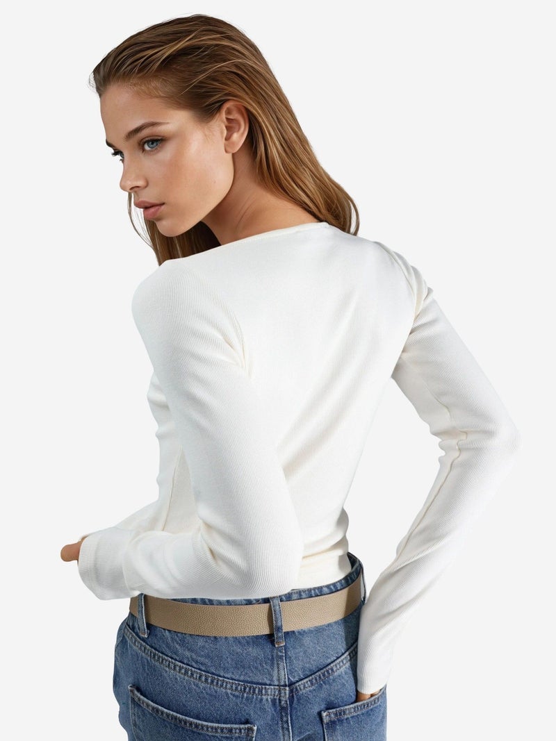 BUSEM Lace Detailed V-Neck Blouse - Image 4