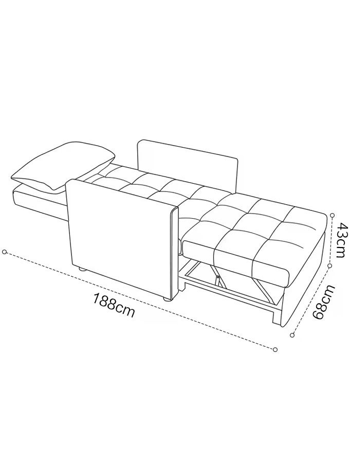 Sofa Bed Chair 3-in-1 Convertible Chair Bed, Lounger Sleeper Chair, Single Recliner for Small Space with Adjustable Backrest