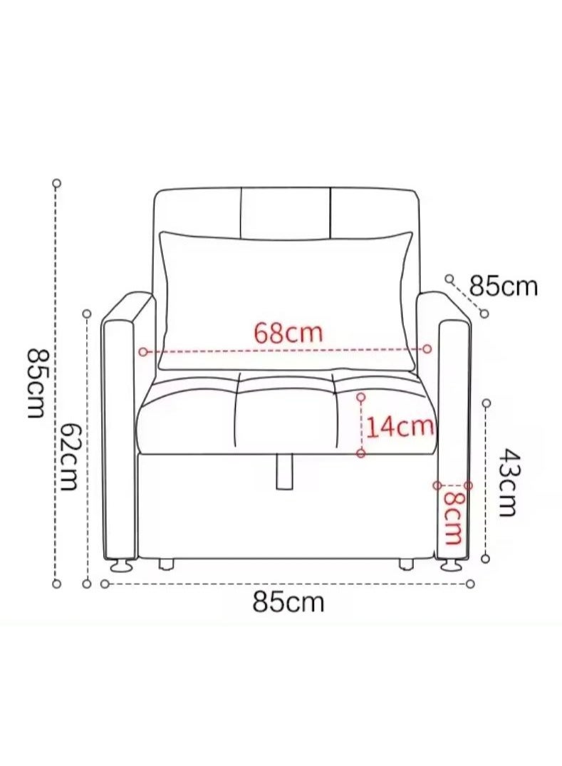 Sofa Bed Chair 3-in-1 Convertible Chair Bed, Lounger Sleeper Chair, Single Recliner for Small Space with Adjustable Backrest