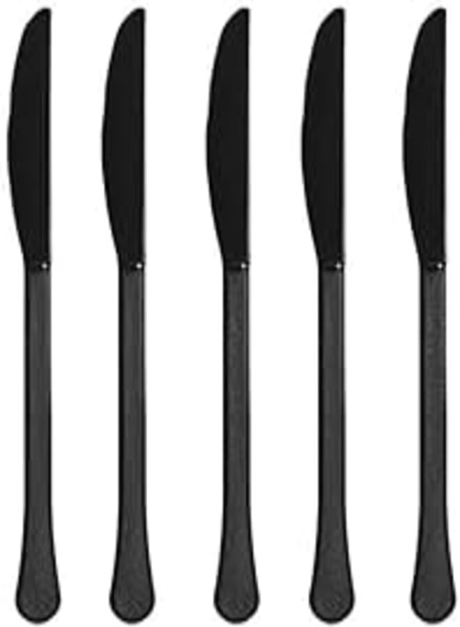 OR Jet Black Heavy Weight Plastic Knives 20pcs