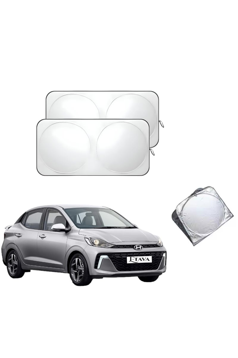 إيتافا واقي شمس للزجاج الأمامي للسيارة مع حقيبة تخزين، مقاس 150×70 سم – شاشة قابلة للطي للحماية من الحرارة والأشعة فوق البنفسجية – بلون أسود وفضي عاكس للسيارات - Image 2