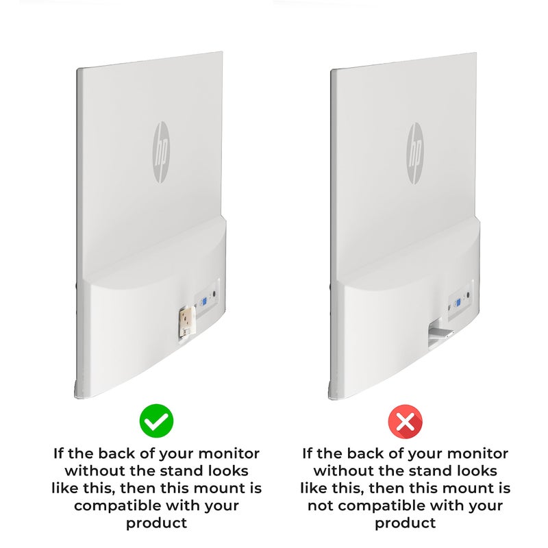 HumanCentric محول تركيب VESA من HumanCentric متوافق مع شاشات HP M Series و 5 Series M22f M24f M24fd M24fw M24fwa M27f M27fd M27fq M27fw M27fwa و M32f 524sa 524sw 524sf 527sa 527sw 527sf و 532sf - Image 3
