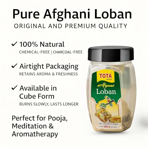 TOTA Pure Afghani Loban – 50gm | Pure Lobaan Dhoop for Puja Meditation and Hawan | Best Grade 1 Guggal Loban Sambrani for Sleep and Positivity - Image 3