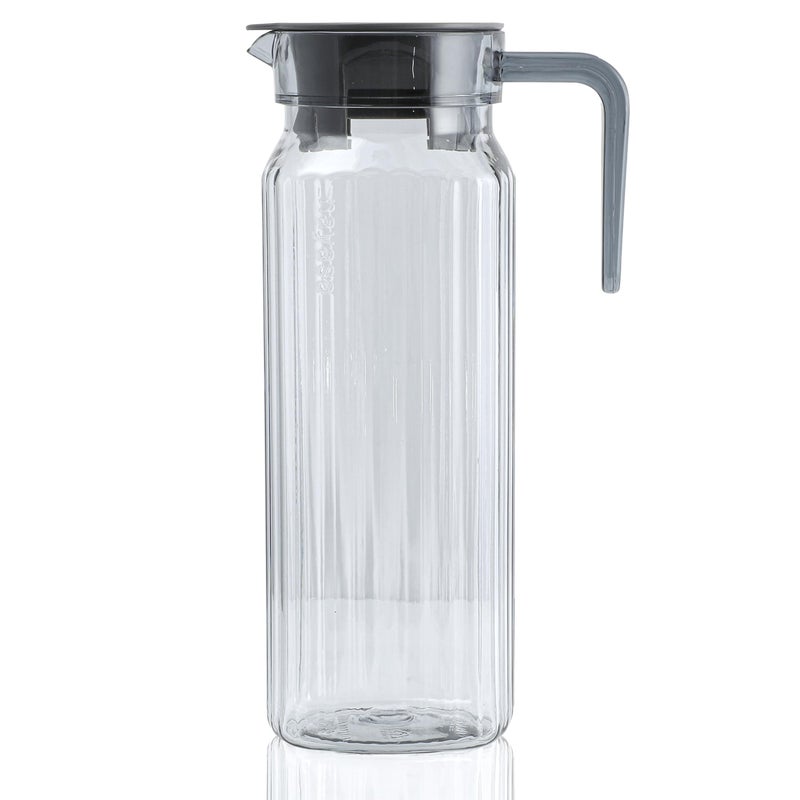 Nayasa Electra Water Jug with Plastic Lid & Handle | Transparent Beverage Carafe for Home, Office | Pitcher for Serve Water, Milk, Juice, Beverage, Chaas, Cocktail | Italian Look (Grey, 1200ml) - Image 5