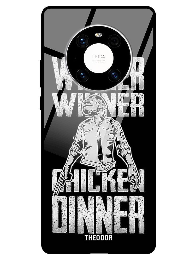 Theodor Protective Tempered Glass Case Cover HUAWEI MATE 40 5G  Winner Winner Chicken Winner - Image 1