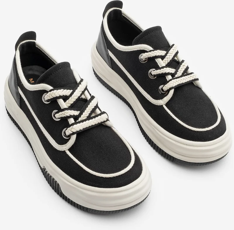 مارجين Women's Sneaker Lace-Up Linen Sports Shoes Rotvi