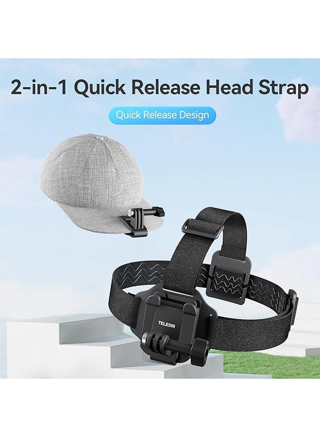 TELESIN Head Strap Cap Clip Mount, 2-in-1 Cellphone POV Selfie Holder Head Mount, Adjustable First-Person View Camera Headband Holder, Compatible with Most Phones and GoPro Camera - Image 4