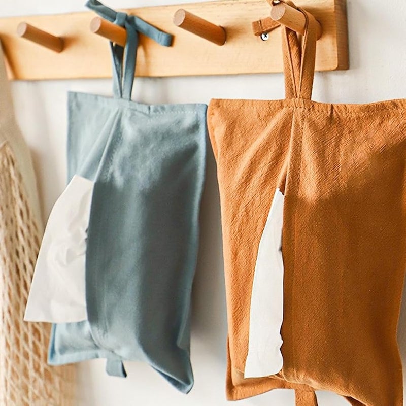 صندوق مناديل نسيج ملون قابلة للغسل لتزيين وتخزين لغرفة المعيشة والمطبخ وغرفة النوم - Image 5