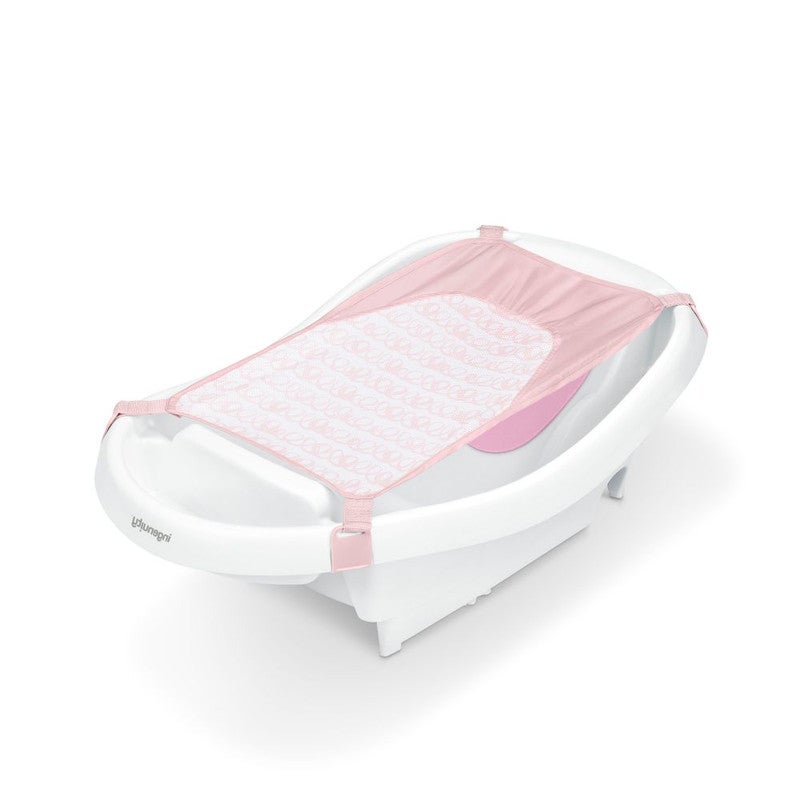 ingenuity Summer by Ingenuity - Comfy Clean Deluxe Newborn to Toddler Tub with Fabric Sling, Ages 0–24 Months - Pink - Image 1