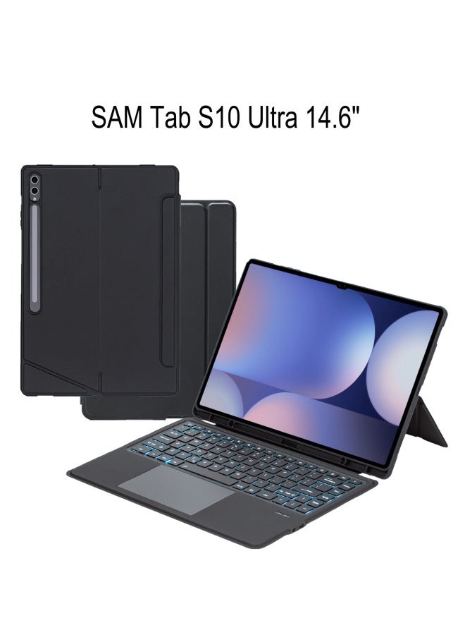Suitable For Samsung S10Ultra Miao Control Bluetooth Keyboard S9/S814.6 Magnetic Split Tablet Protective Cover-Color:Black-Product Type:S9 Ultra 14.6inch X910 - Image 2