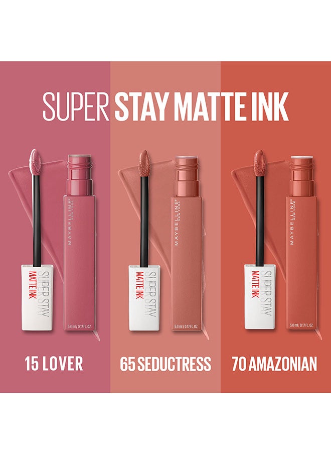 MAYBELLINE NEW YORK - 3 Pieces SuperStay Matte Ink Lipstick Set, Amazonian, Lover, Seductress - Image 1