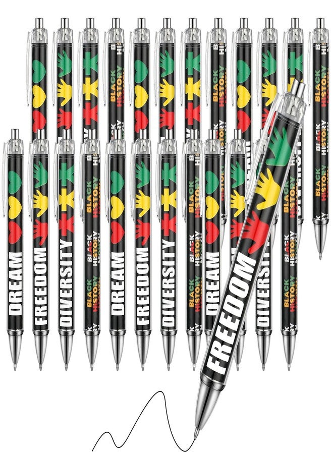 Jetec 24 Pcs Black History Month Retractable Ballpoint Pen Black Ink Quote Pens Cute Work Pens for Men Women Adults Student Writing Office Classroom Gifts African American Celebration Party - Image 1