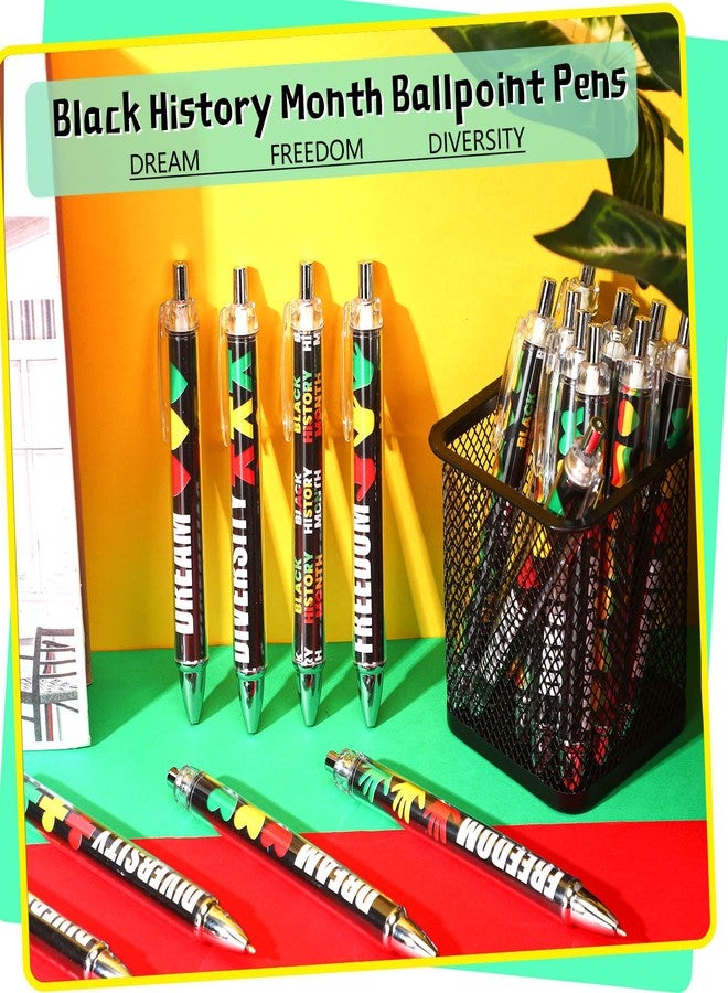 Jetec 24 Pcs Black History Month Retractable Ballpoint Pen Black Ink Quote Pens Cute Work Pens for Men Women Adults Student Writing Office Classroom Gifts African American Celebration Party - Image 4