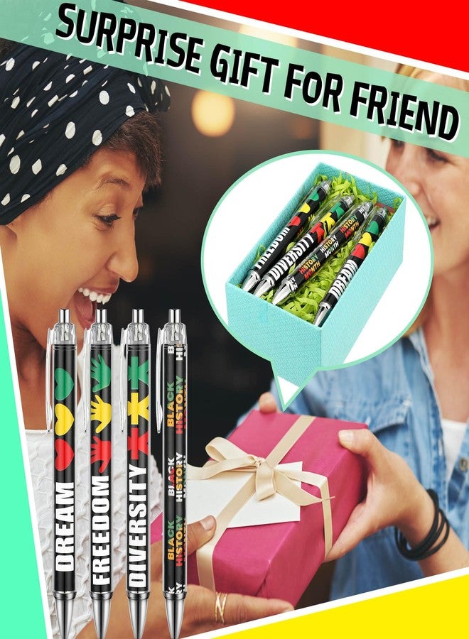 Jetec 24 Pcs Black History Month Retractable Ballpoint Pen Black Ink Quote Pens Cute Work Pens for Men Women Adults Student Writing Office Classroom Gifts African American Celebration Party - Image 5