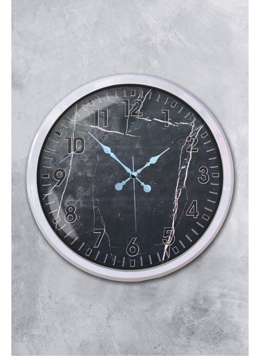 Platinum Clock 52 cm White Metal Patterned Wall Clock