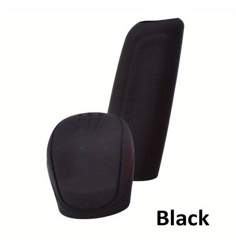 Black High Quality Silicone Gear Shift Knob And Handbrake Cover Set For Car Interior - Image 3