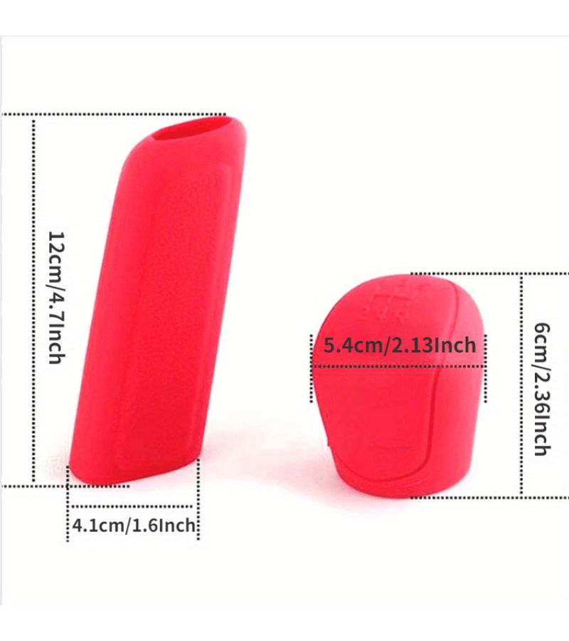 Black High Quality Silicone Gear Shift Knob And Handbrake Cover Set For Car Interior - Image 2