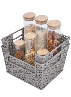 StorageWorks Round Paper Rope Storage Basket, Hand-Woven Open-Front Bin with Handles, Gray, 2-Pack - pzsku/ZE4135C0F89505BC5ED7DZ/45/_/1693219166/cb97ee9e-4d65-4a18-858b-5f50977578d3