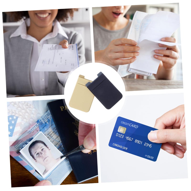 Dual Slot Adhesive Phone Wallet Card Holder Marble Pattern Lightweight Soft Design - Image 4