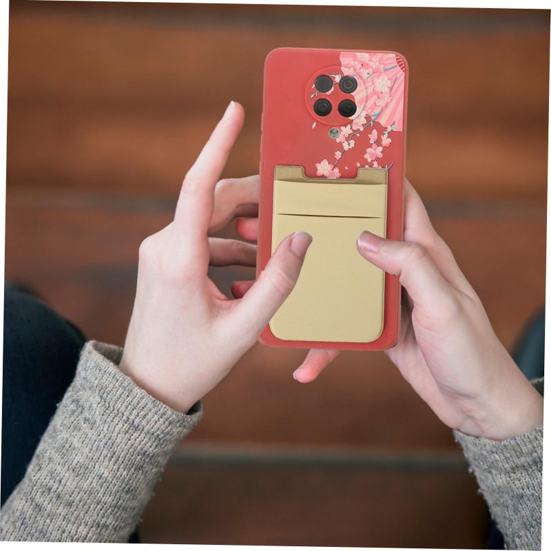 Dual Slot Adhesive Phone Wallet Card Holder Marble Pattern Lightweight Soft Design - Image 3