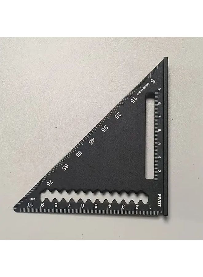 Black Aluminum Alloy 4 Inch Portable Square Ruler 90 Degree Angle Measuring Tool - Image 1