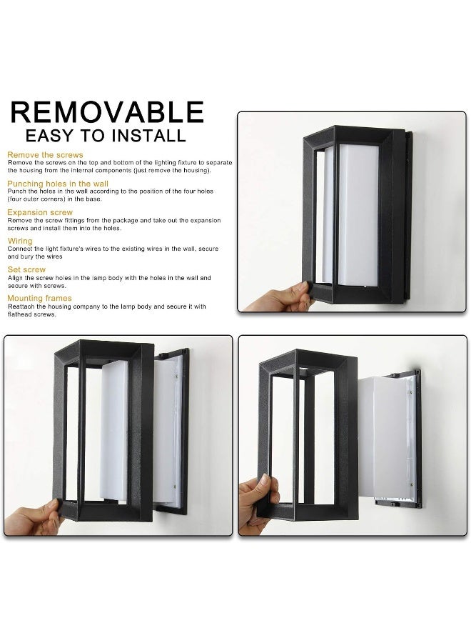 Generic مصباح حائط خارجي من الألومنيوم بقوة 12 وات من Combuh، مصباح حائط خارجي LED Ip65 من Combuh، مصباح حائط خارجي عصري ضوء النهار الأبيض 6000 كلفن للحديقة والفناء والشرفة وسلالم الشرفة، مصابيح مثبتة على الحائط - Image 3