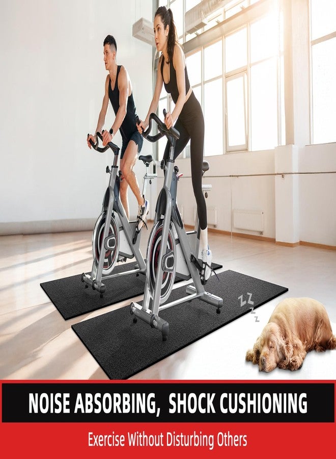 GymCope Exercise Equipment Mat 75.6x30, 6mm Thick High-Density Treadmill Mat for Exercise Bike, Elliptical, Exercise Mat for Jump Rope,Workout,Yoga, Gym Flooring for Hardwood Floor Carpet Protection - Image 4