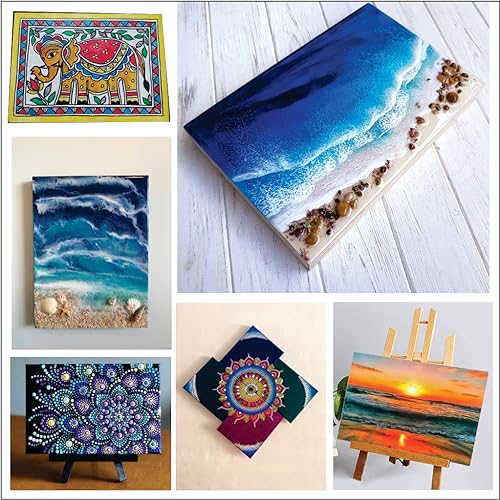 PICRAZEE Rectangle MDF Wooden Plates Coasters for DIY Craft, Mandala Art, Resin Art, Painting, Decoration Craft Kit (4 pcs, Size 5"x7") (RP57_4) - Image 4