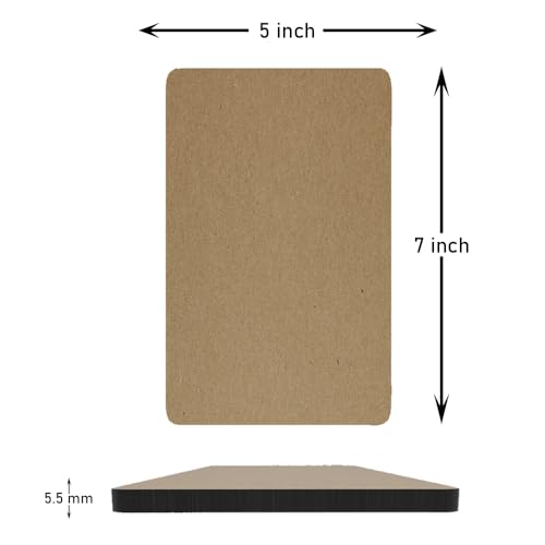 PICRAZEE Rectangle MDF Wooden Plates Coasters for DIY Craft, Mandala Art, Resin Art, Painting, Decoration Craft Kit (4 pcs, Size 5"x7") (RP57_4) - Image 2