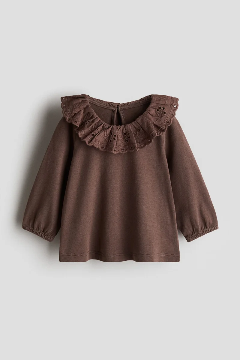 H&M Broderie anglaise-collared top