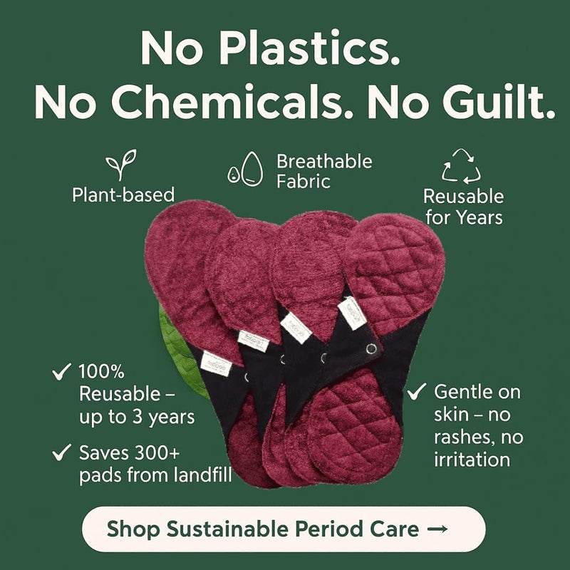 Fabpad Reusable Washable Sanitary Cloth Pads Napkins Eco-Friendly Menstrual Hygiene Solutions (Pack Of 4) - Image 3