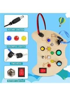 HOOKOR Busy Board with LED Light Toys for Toddlers, Montessori Toys with Toggle Switch, Sensory Toys for Toddlers 1-3, Travel Toys for Educational Toddler Activities for 1 2 3 4 Year Old Boys & Girls  - Image 4