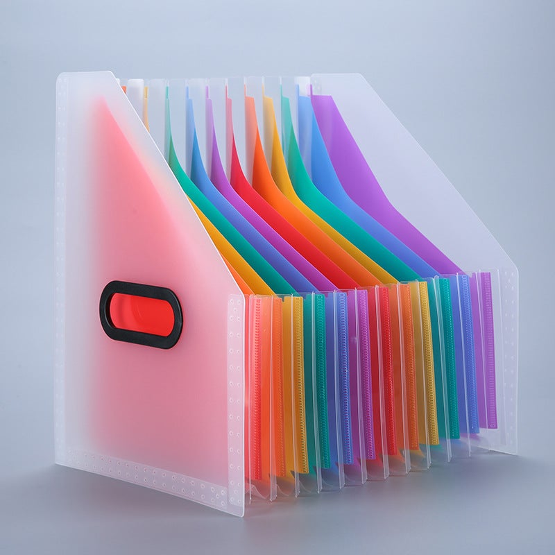 Vertical Oblique Accordion Bag Folder 13 Compartments Large Capacity Hand-Pullable Retractable Storage Accordion Bag - Image 1