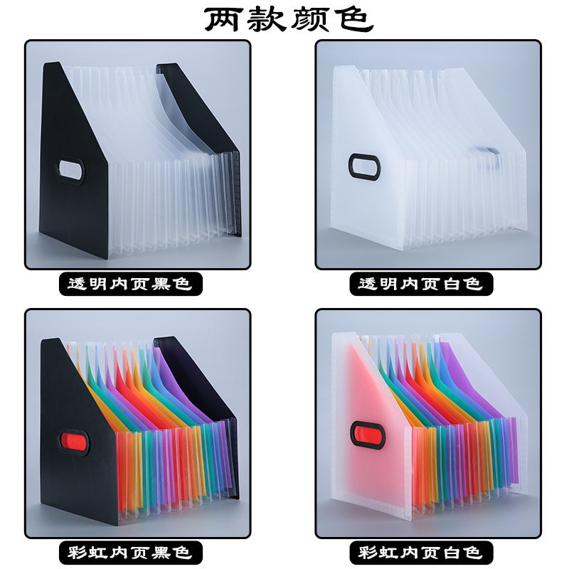 Vertical Oblique Accordion Bag Folder 13 Compartments Large Capacity Hand-Pullable Retractable Storage Accordion Bag - Image 5
