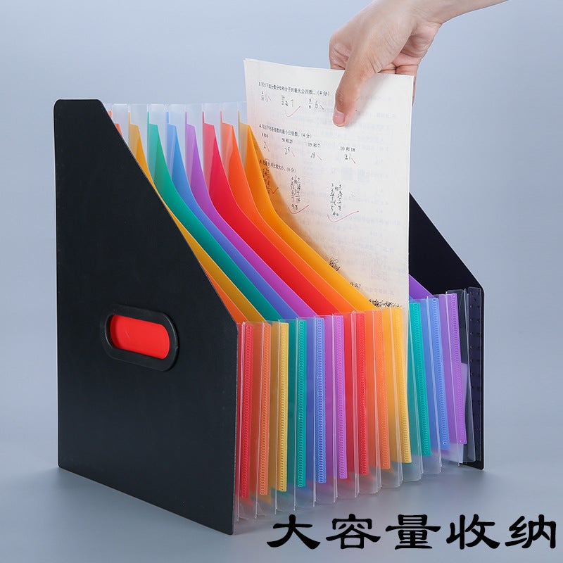 Vertical Oblique Accordion Bag Folder 13 Compartments Large Capacity Hand-Pullable Retractable Storage Accordion Bag - Image 3
