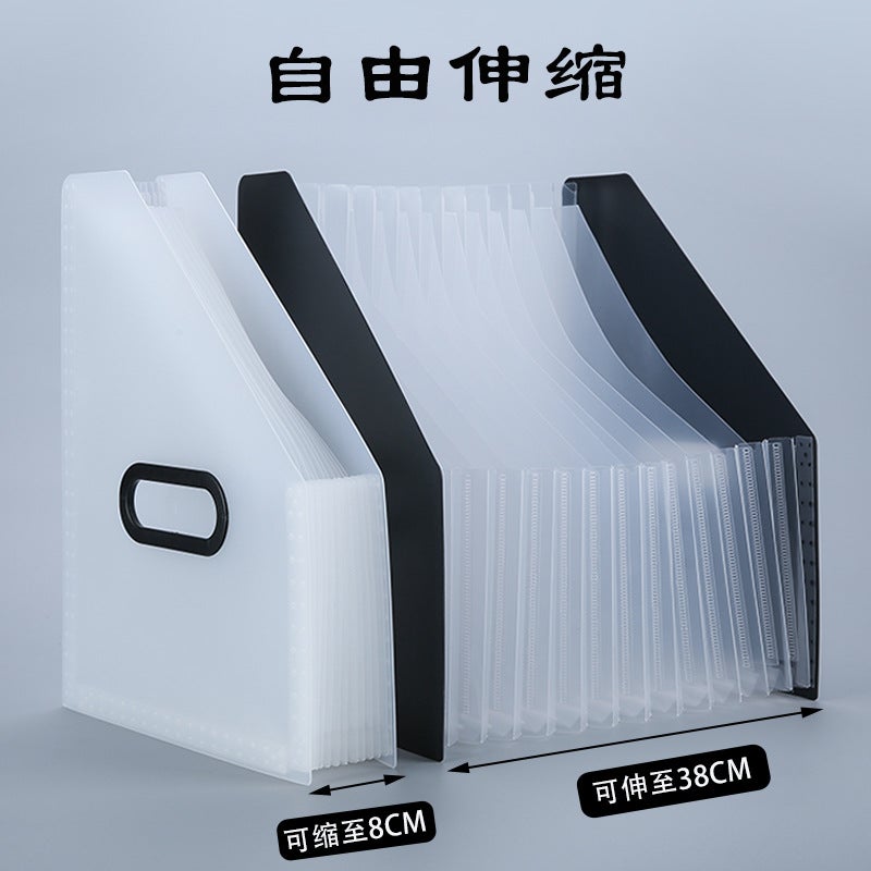 Vertical Oblique Accordion Bag Folder 13 Compartments Large Capacity Hand-Pullable Retractable Storage Accordion Bag - Image 4