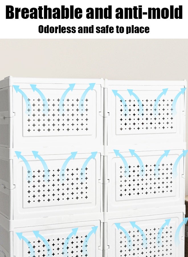3 Layers Shoe Organizer Storage Box,Collapsible Shoe Rack Organizer,Folding Shoe Rack for Closet