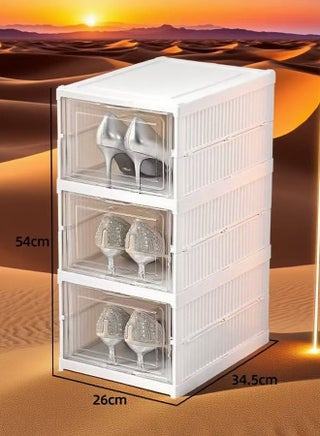 3 Layers Shoe Organizer Storage Box,Collapsible Shoe Rack Organizer,Folding Shoe Rack for Closet - pzsku/ZE413B69A3936D2378476Z/45/1752723913/5dfd5f71-30b4-498c-bd90-46c6bc8df985