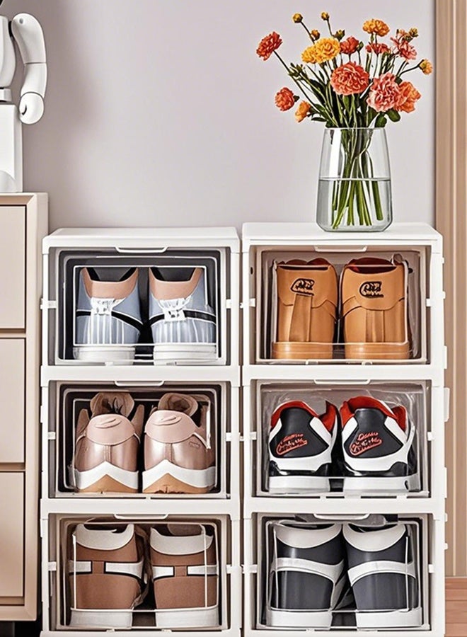 صندوق تخزين منظم أحذية من 3 طبقات، منظم رف أحذية قابل للطي، رف أحذية قابل للطي للخزانة - Image 5