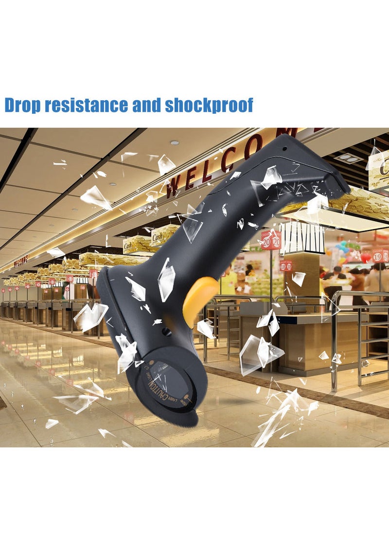 Automatic/ Manual 2.4G Wireless Handheld 1D Barcode Scanner Reader Supports Reverse Type Bar Code Scanning with USB Receiver Adjustable Stand for Supermarket Library Logistics Express Retail Store War