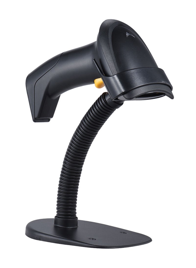 Automatic/ Manual 2.4G Wireless Handheld 1D Barcode Scanner Reader Supports Reverse Type Bar Code Scanning with USB Receiver Adjustable Stand for Supermarket Library Logistics Express Retail Store War