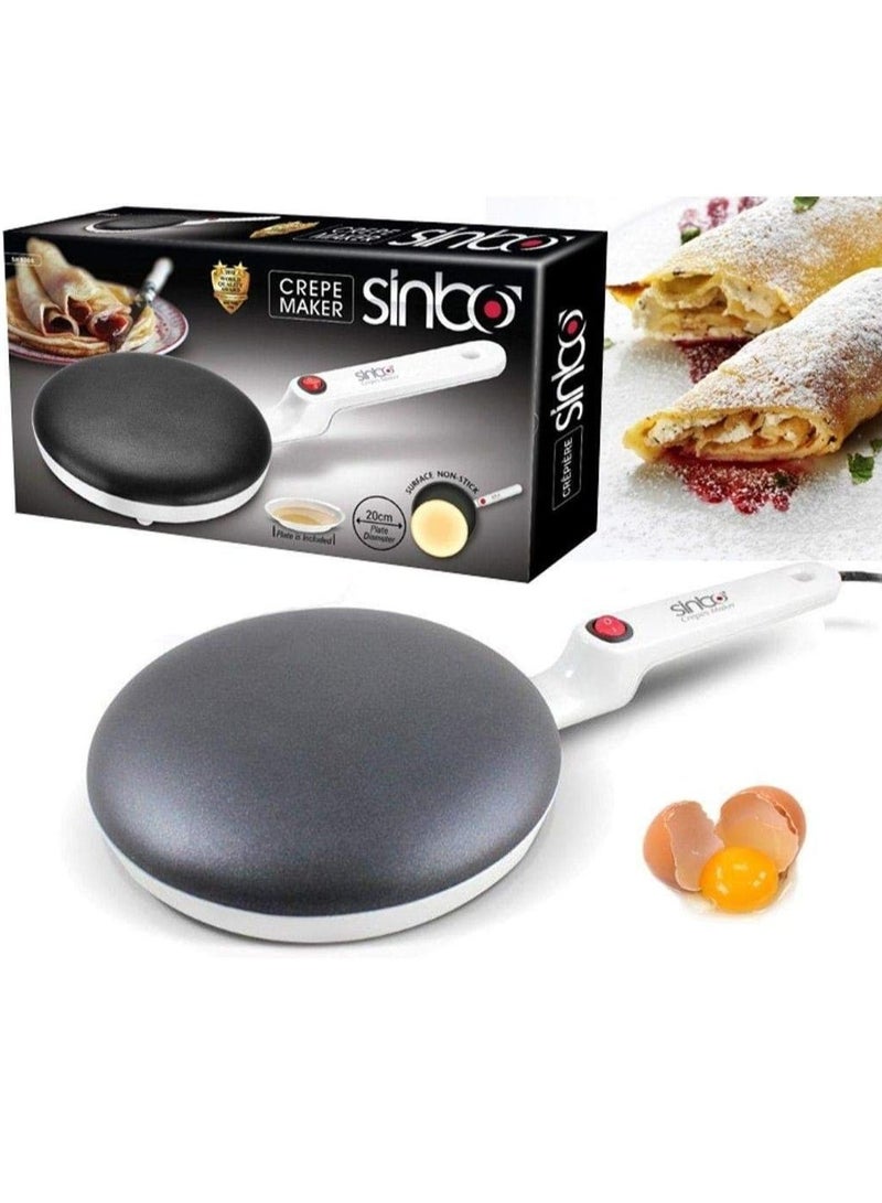 Sinbo Crepe Maker With Handle Non-stick Electric Round Pancake Pan Crepe Machine - Image 3