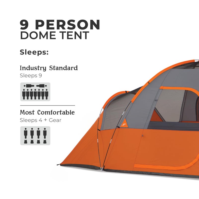 CORE 9 Person Extended Dome Tent - 16' x 9' - Image 2