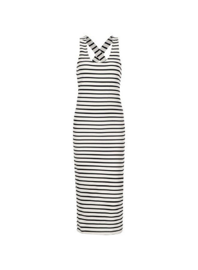 Zara Women's Stylish Sweet Classic Striped Sleeveless Dress With Backless Design - Image 1