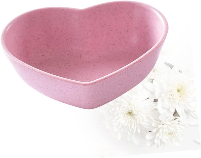 SHOWERORO 4pcs Porcelain Sauce Dishes Non Pink Heart Chip Bowl Pink Dishes Cute Sauce Dish Heart Decor Condiment Plates Ceramic Dip Bowls Soy Sauce Condiment Dish Heartshaped Seasoning Dish - Image 5